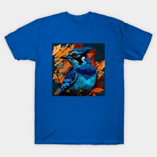 Painted Blue Jay Design T-Shirt